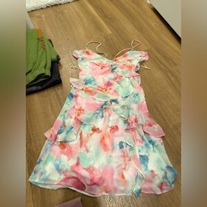 Floral Zara Dress in Pink and Blue